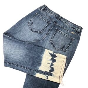 INC International Concepts Dip Dye Raw‎ Hem Straight Ankle Jeans Womens Sz 8 EUC